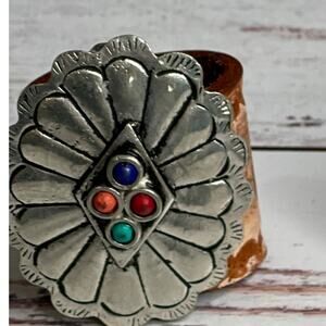 Western Southwestern Hat or Wild Rag Huggers Scar Slide Oval Concho Style